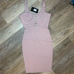 Fashion Nova Blush Pink Midi Dress